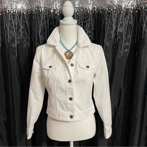 Faded Glory White Denim Jean Jacket Size Small